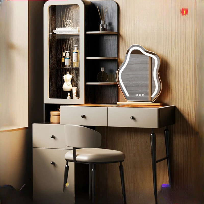 

Light luxury solid wood dresser, desk, integrated bedroom, modern simple bookcase, large-capacity high-end makeup table