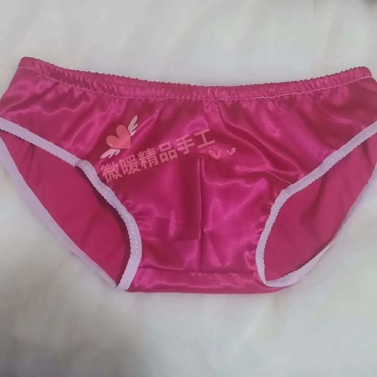 Glossy Ice Silk Satin Men Lingerie Panties Plus Size Underwear Sexy Medium Waist Briefs