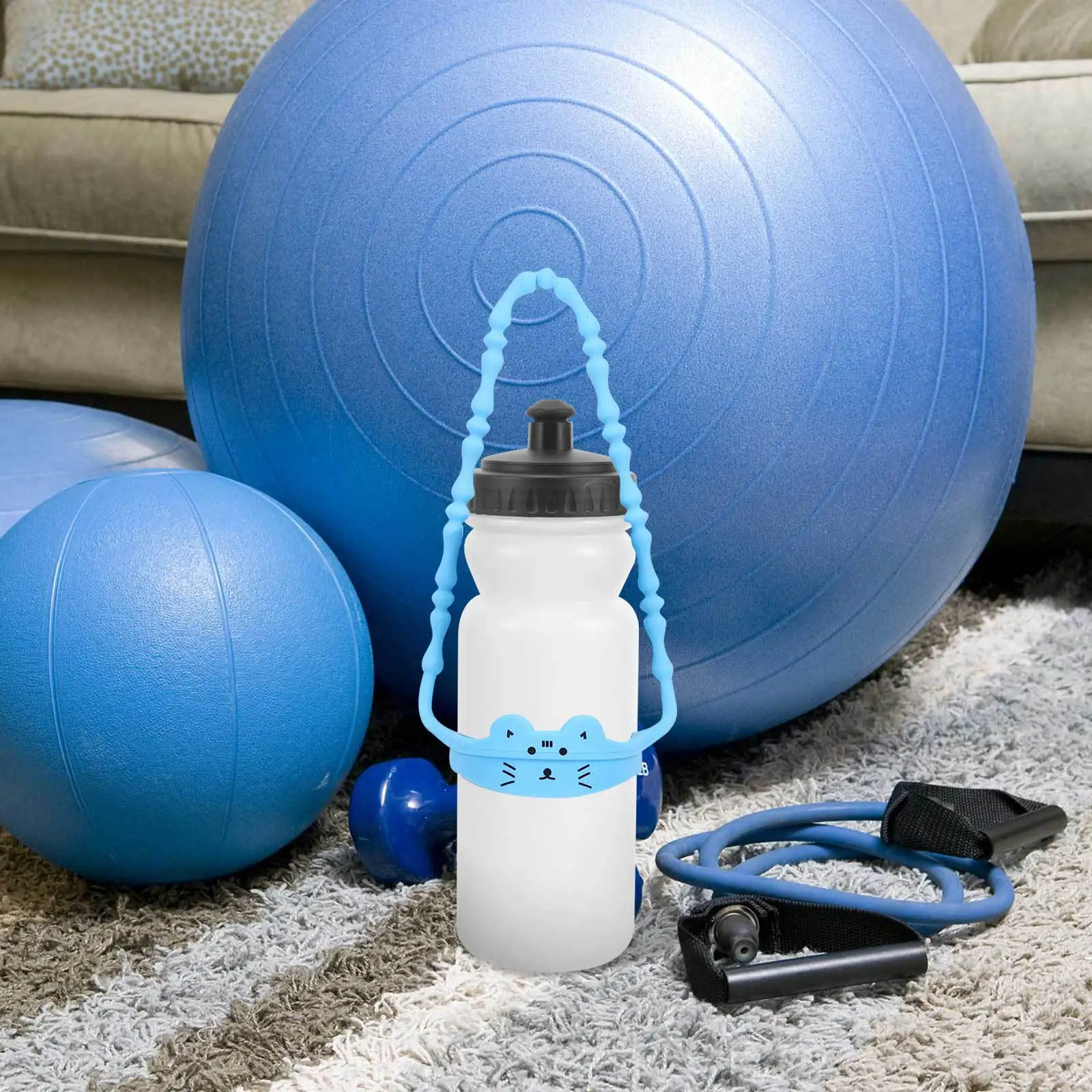 

Accessories Water Cup Handle Anti-slip Cover Travel Bottle Holder with Strap Silica Gel