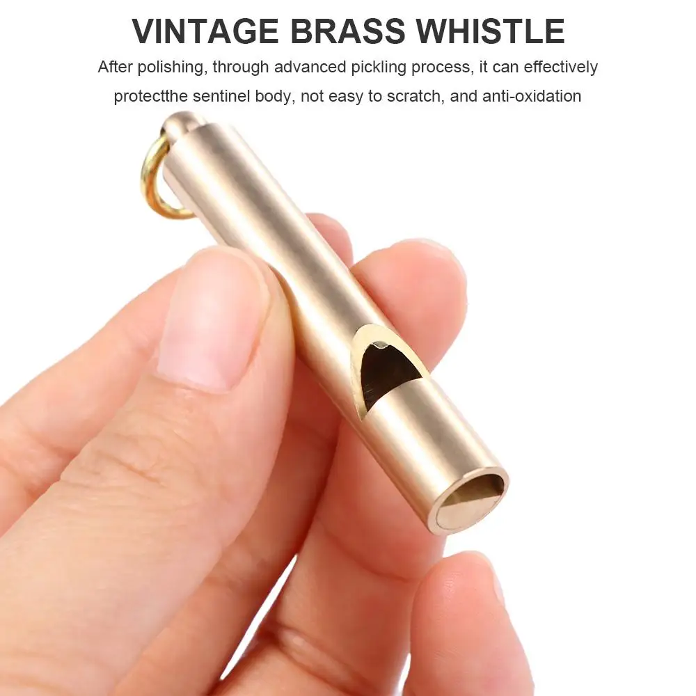 الرجعية مقاوم للماء الحكم النحاس النقي أدوات الجيب EDC أداة المعدات بقاء EDC صافرة الحكم صافرة النحاس صافرة المفاتيح #1