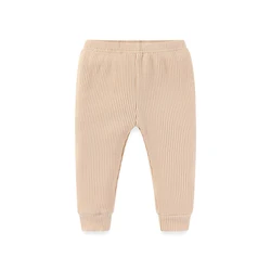 Kiddiezoom 1 pçs/lote moda unissex sólido bebê menino menina calças 0-24 meses algodão com nervuras macio recém-nascido leggings