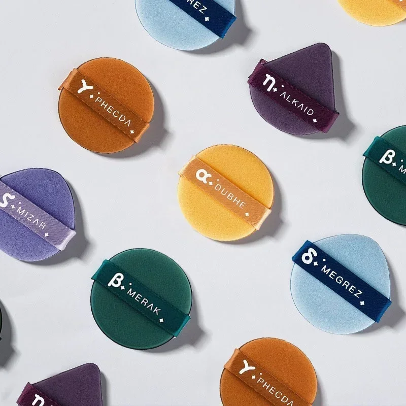 Trocken- und Nasskosmetik-Puff-Set mit doppeltem Verwendungszweck, rund, quadratisch, dreieckige Formen für flüssige Grundierung, glattes Pulver