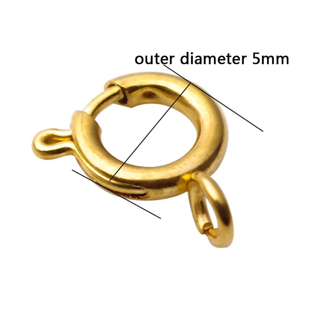 5pcs Stainless Steel Gold Round Claw Spring Lobster Clasps Hooks For Bracelet Necklace Connectors DIY Jewelry Making Supplies