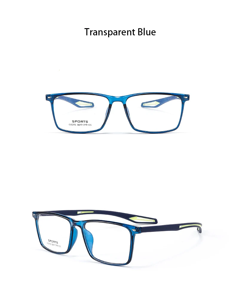 2024 neue Mode ultraleichte transparente tr90 Brillen Sport brille für Männer große Brillen optischen Rezept rahmen – Detail 8
