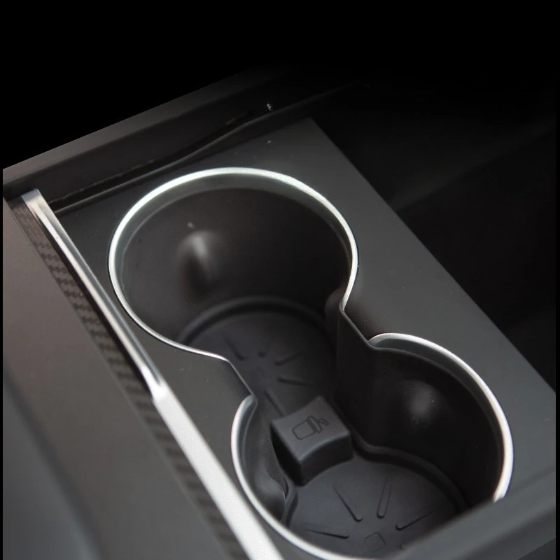 For Tesla Model 3 Highland/S/X Central Control Cup Pad Anti-Slip Waterproof Cup Holder Liner Car Interior Modification Accessory
