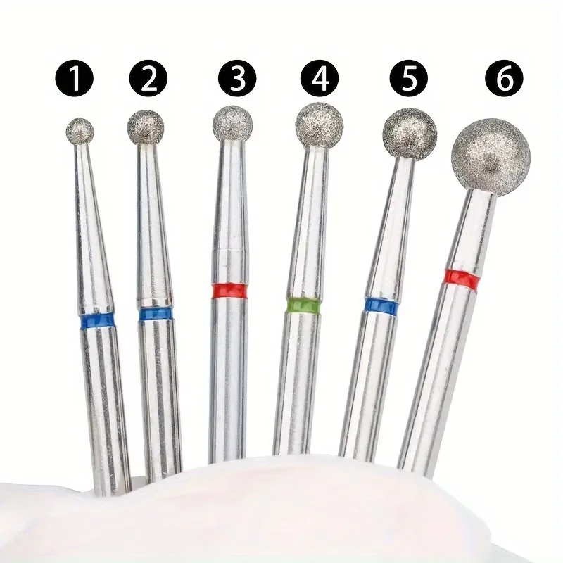 Kit-6 profesjonalny zestaw wierteł diamentowych do paznokci, bez zapachu zadziory obrotowe do elektrycznej wiertarki do paznokci narzędzia do Manicure i Pedicure,