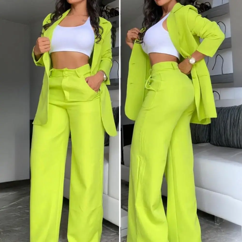 Conjunto de chaqueta de poliéster para mujer Conjunto de traje de negocios elegante para mujer con pantalones blazer Traje de trabajo de oficina elegante para mujer