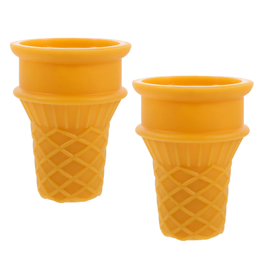2Pcs Lifelike Ice Cream Cone Props Realistic Texture Vibrant Colors for Photography Dessert Shop Display Party Food Decor