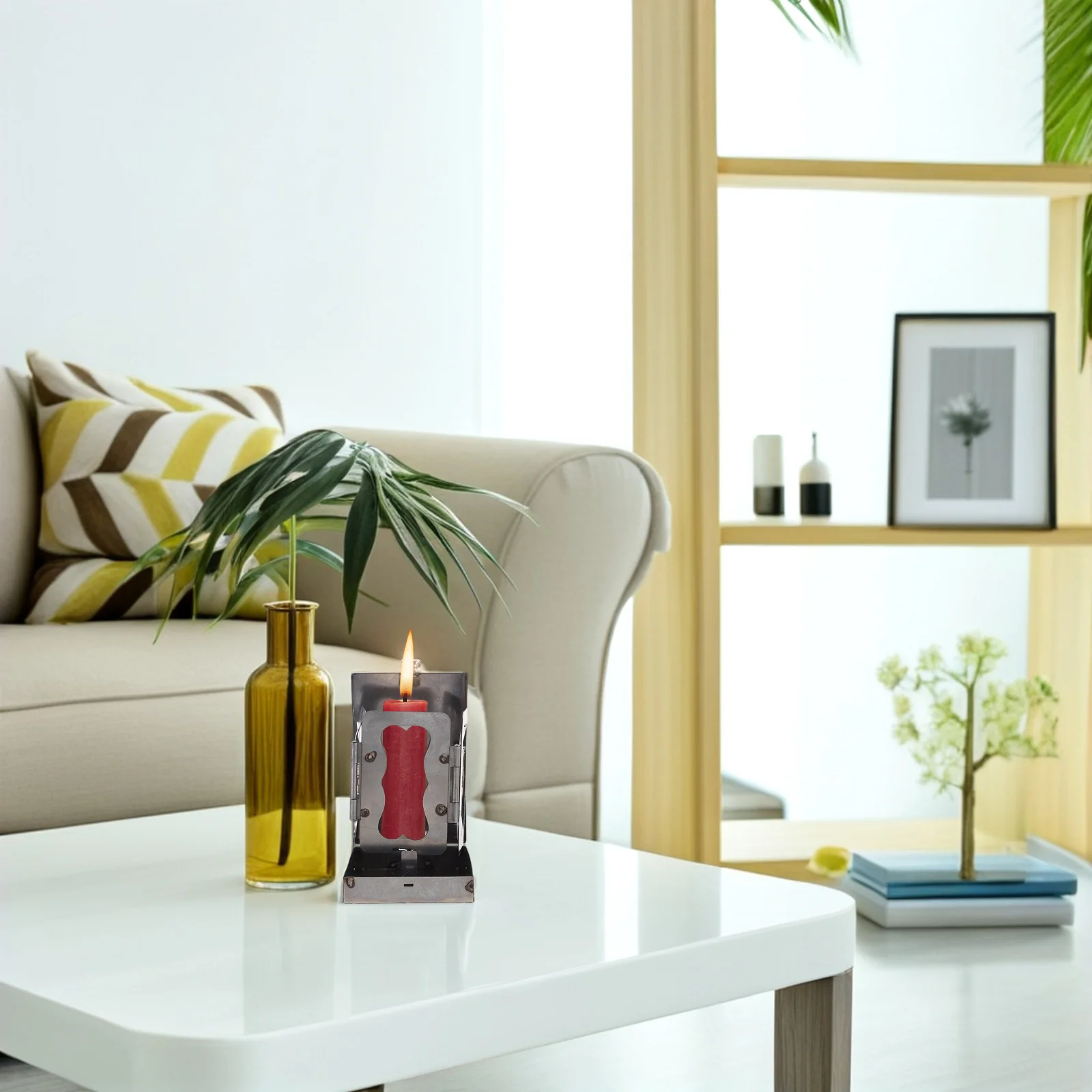 Składana lampka kieszonkowa z realistycznym, bezpłomieniowym światłem LED, przenośny lampion, oświetlenie awaryjne na zewnątrz, do campingu, na wędrówki, migoczące świece.