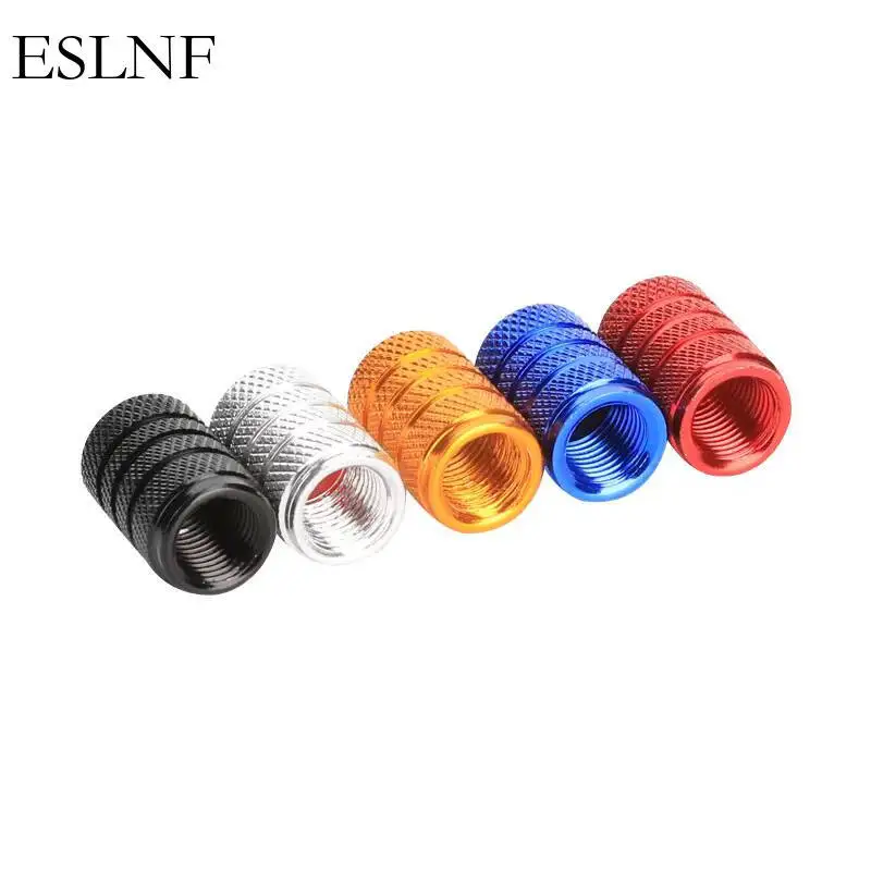

ESLNF Round Shape Knurled Bike Tires Air Cap Bicycle Parts Mountain Bike Aluminum Alloy Valve Cap