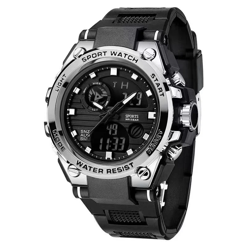 New electronic watch with night light dual display multifunctional watch for boys, students, teenagers, outdoor sports trend