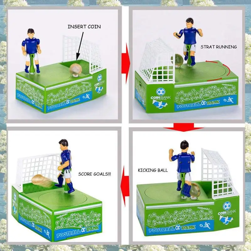 Новинка-2X, новинка, подарок, мультяшный футбольный горшок, электрическая копилка, футболист, ворота, футбольная копилка, копилка