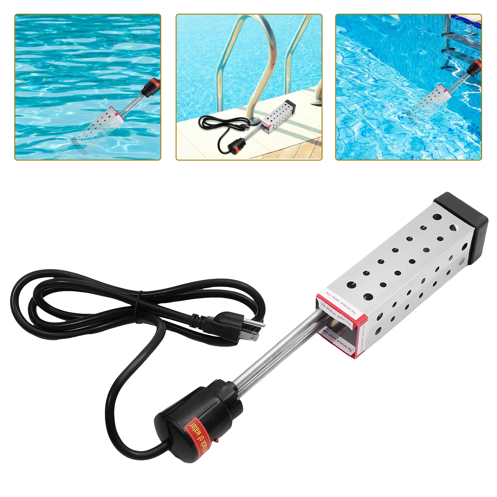 Portable Tub Swimming Pool Heater 1500W Heating Tube Water for Constant Temperature Practical Warmer Silver