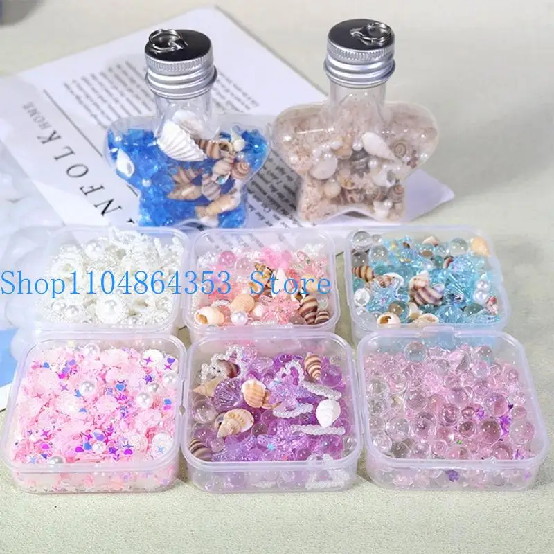 652F Star Oceanics Theme Decorative Filler Bottle With Glitters Stars Seashells Glass Beads For Craft Home Decoration - Detail 1