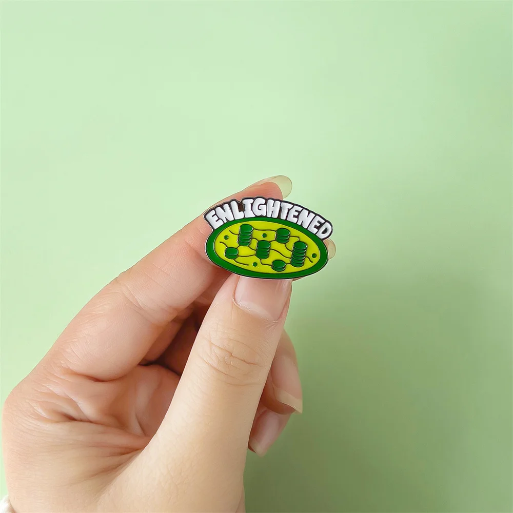 Organelle Enamel Pins Chloroplast and Mitochondria Brooch Set Biology Science Metal Badge Science Teacher Student Graduate Gift