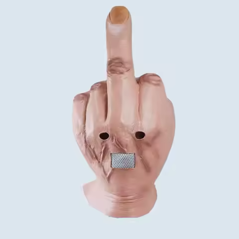 Funny Middle Finger Halloween Full Head Mask Halloween Creepy Fingers Mask Cosplay Spoof Headgear Props Festival Accessories