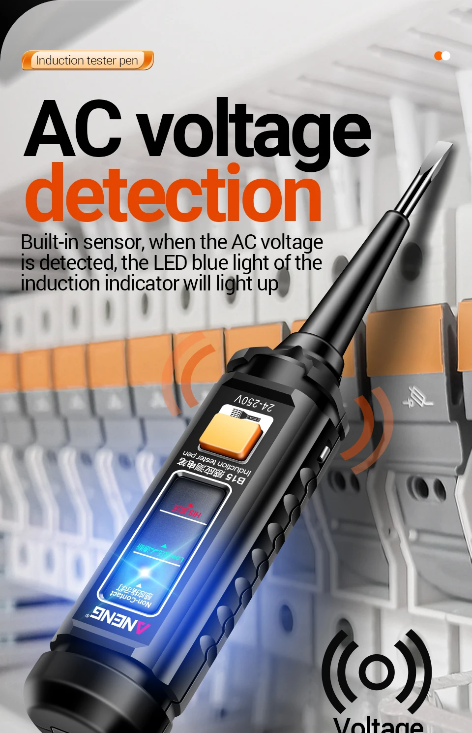 ANENG ST180 + B15 Zangenmessgerät, Tester, Stiftanzug, 4000 Zählungen, Multimeter, 30–1000 V, Spannungsdetektor, Messgerät, Diagnose-Haltepunkt-Finder – Detail 17