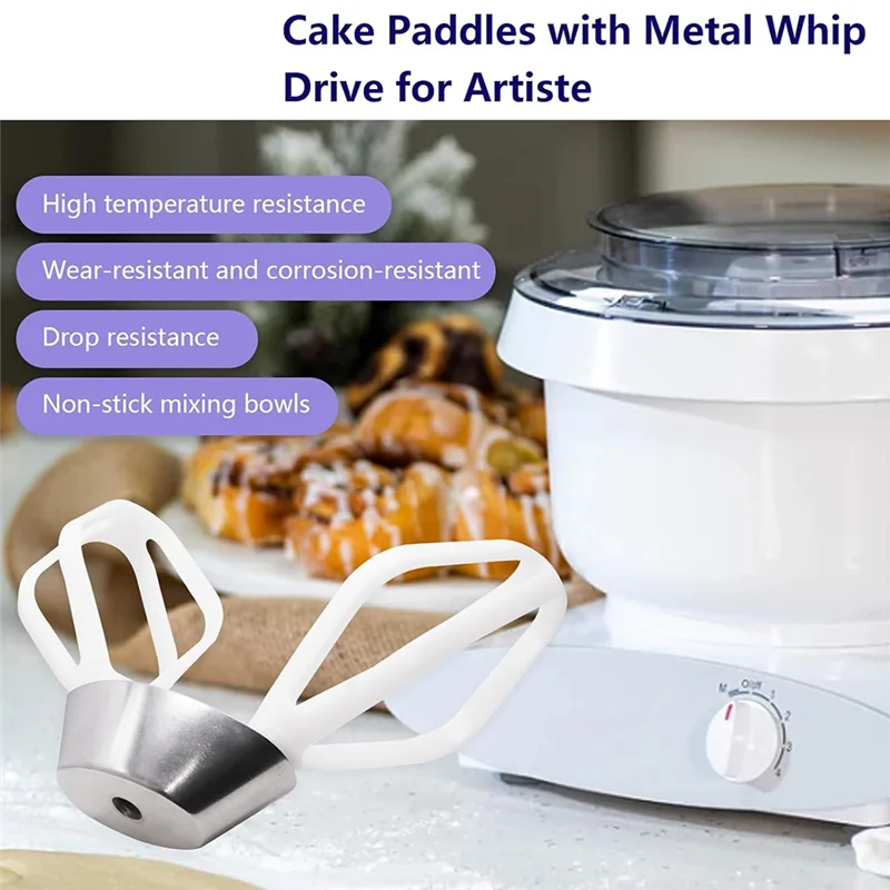 Pagaie per torte HIM-2 pezzi con frusta in metallo per robot da cucina Artiste per miscelatori universali Plus Nutrimill