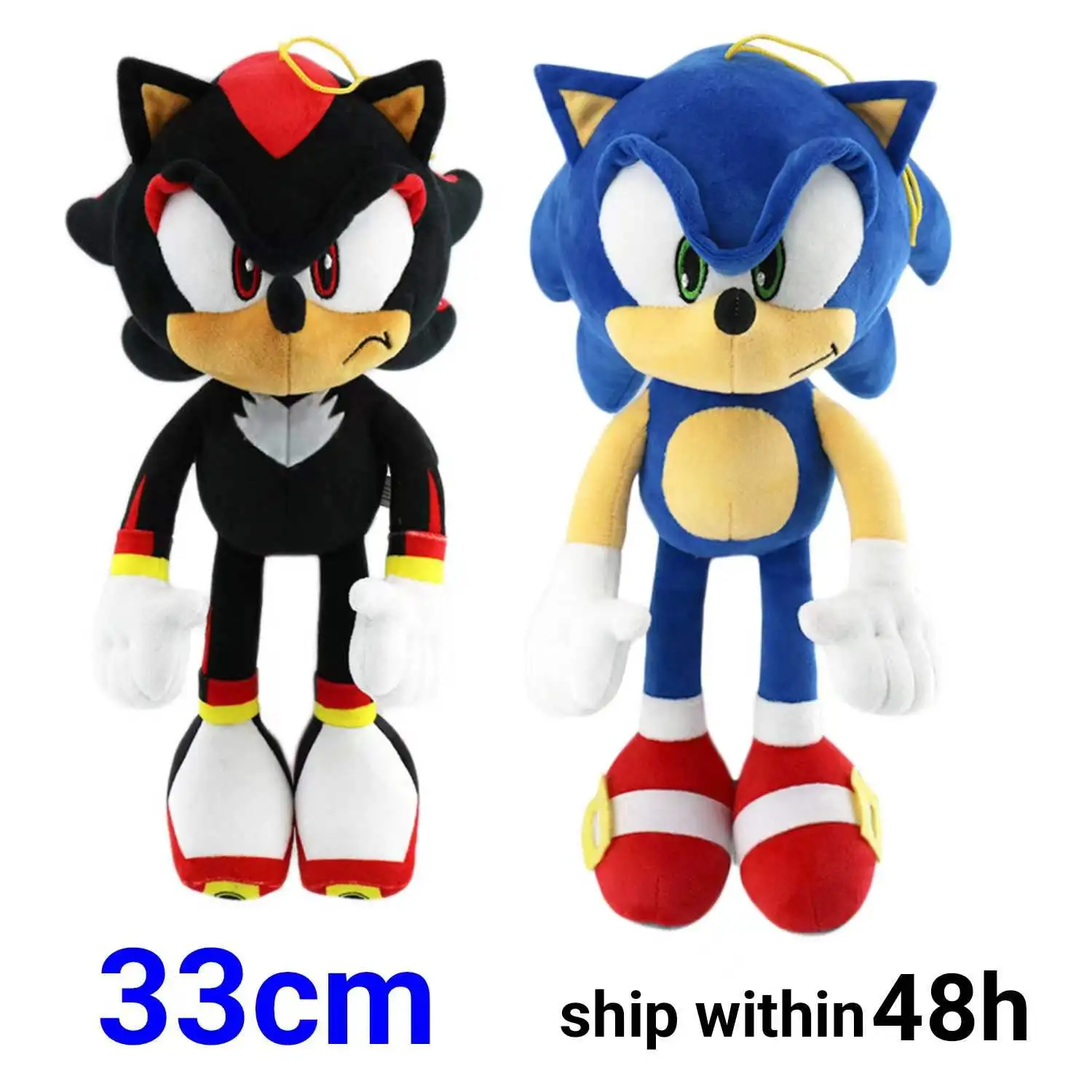 【New Arrival】33cm Cartoon Sonic Hedgehog Shadow Super Sonic Plush Toy Ultra SoftSafe MaterialPopular Kids' Birthday Gift