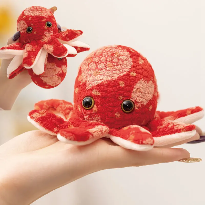 About 6cm Lovely Octopus Plush Toy Funny Octopus with a Magnet Kawaii Octopus Toy Can Stand on the Shoulder Decoration Gift