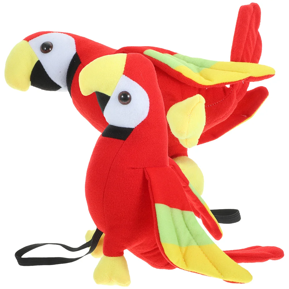 2 Pcs Pirate Parrot Lifelike Models Ornament Clothing Plush Costume Prop Bird