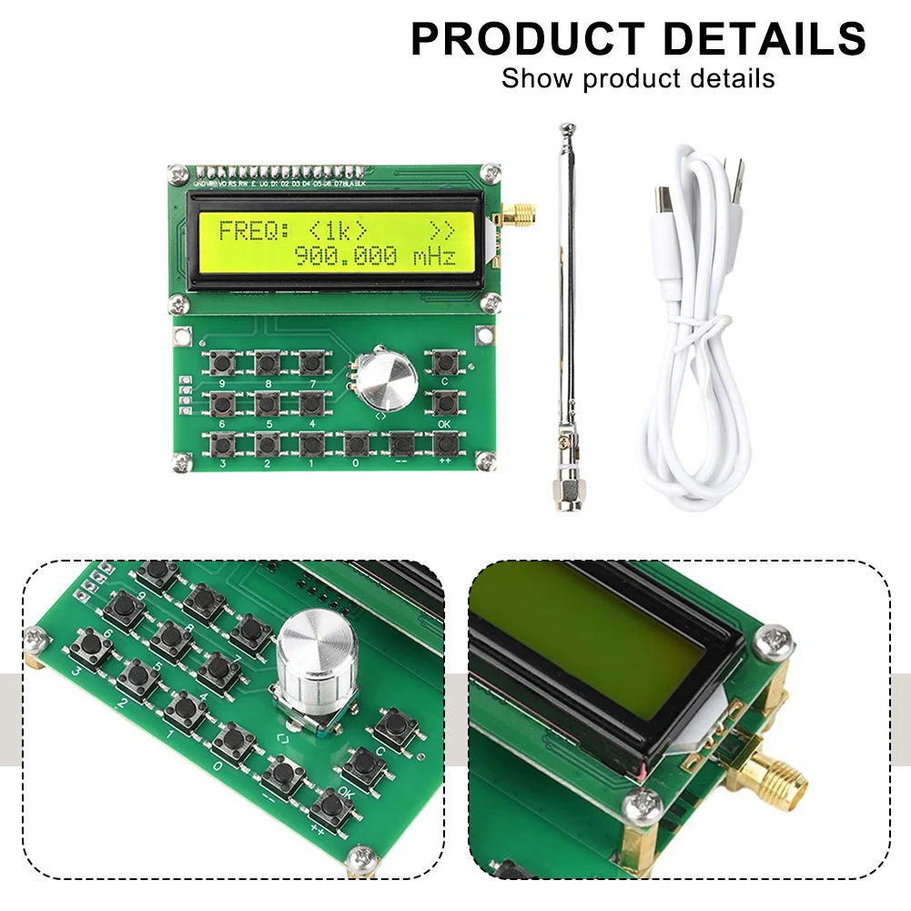 

Adjustable Frequency Generator Frequency Generator Frequency Output 80mm*75mm*30mm 35MHz-4400MHz 15 Function Keys
