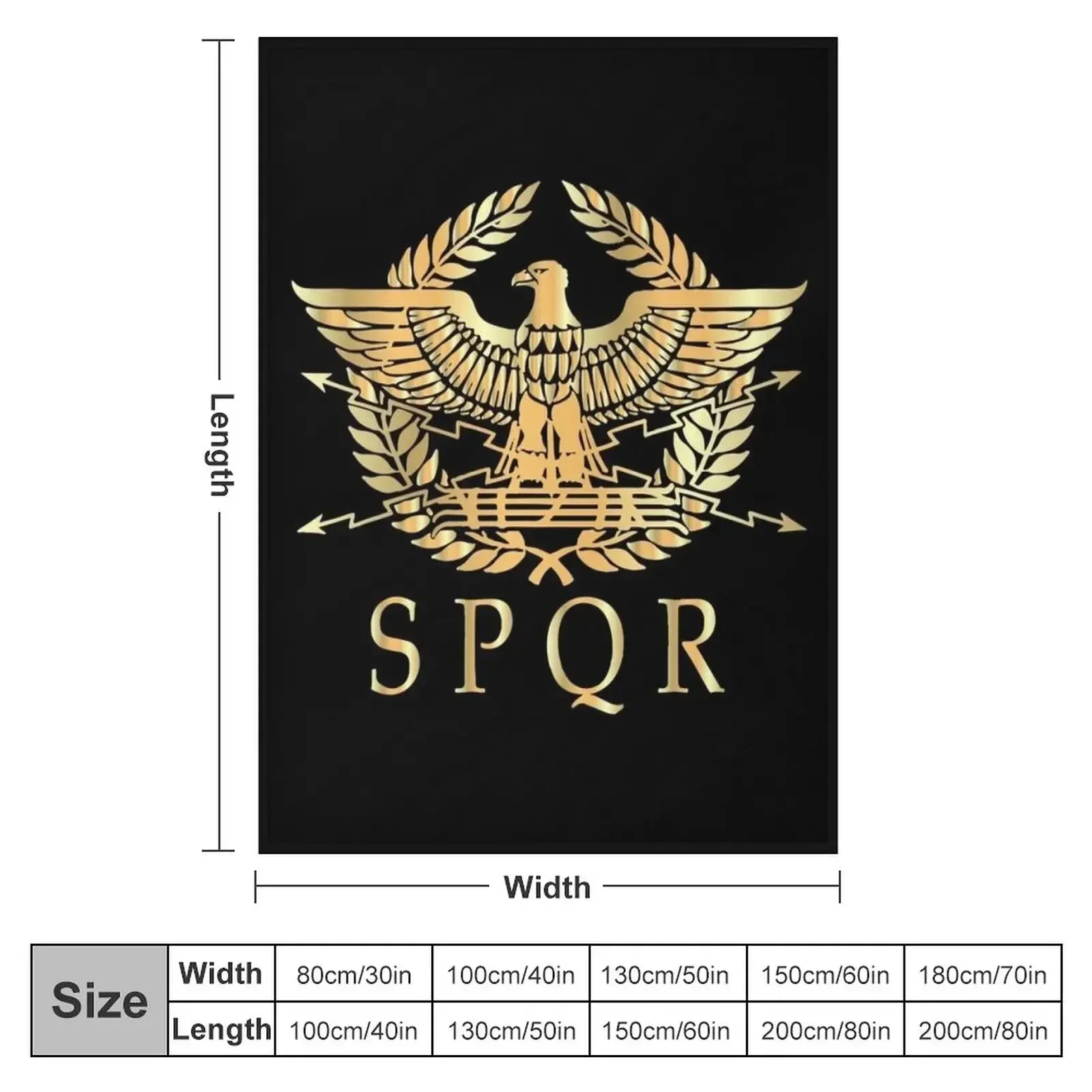 SPQR- Roman Empire Standard Eagle Emblem Vintage Gold Shield Throw Blanket Bed linens Plaid Furrys Blankets