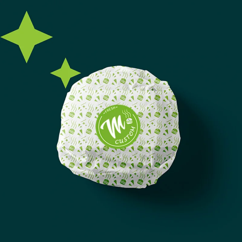 10 00piece.Custom.One-stop Customization Logo Printed Food Packaging Recyclable Take Away Burger Boxes Wrapping Paper French Fri