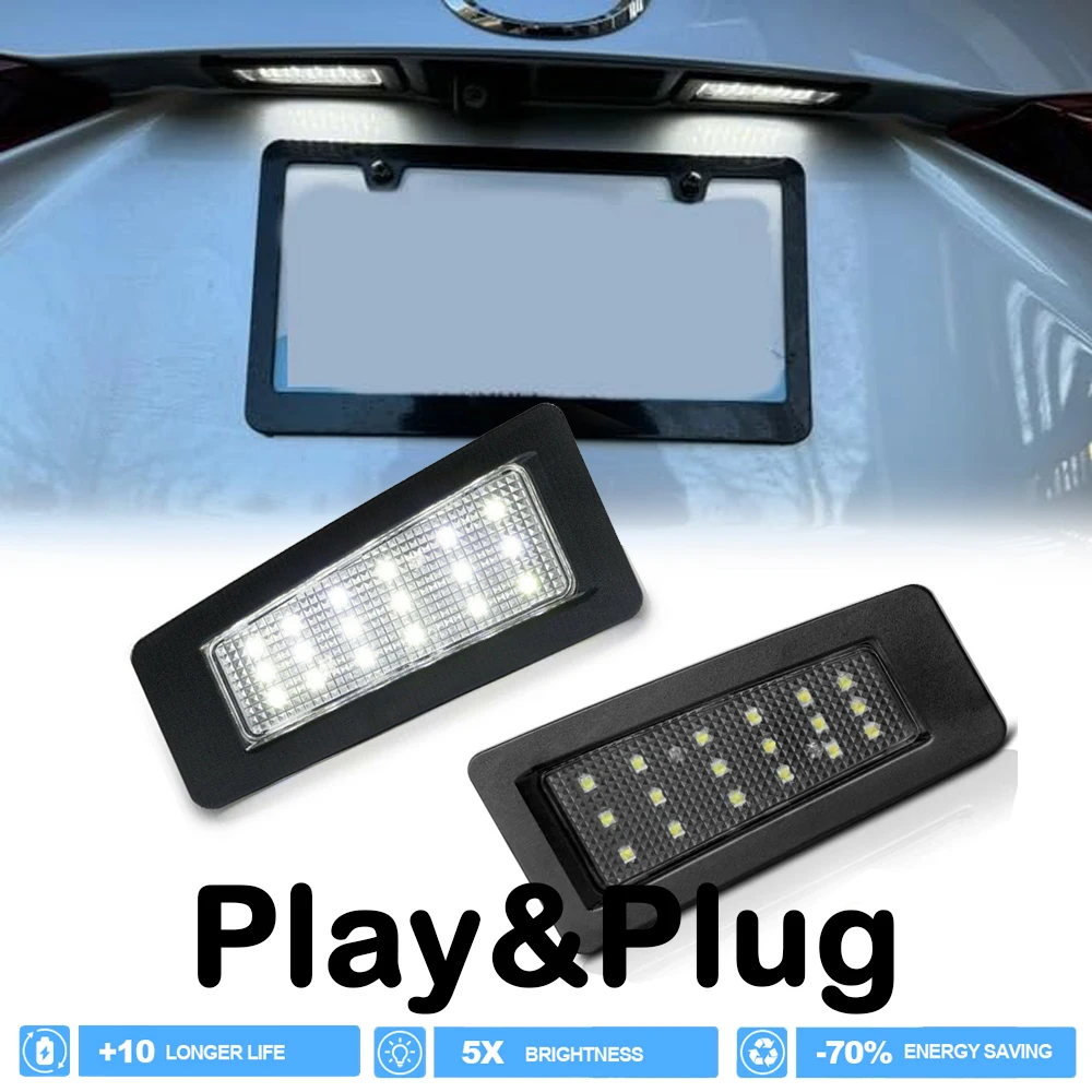 18SMD White LED Tail License Number Plate Light Tag Reflector Warning Lamp for Mazda 2 Sedan Mazda 3 CX-3 Car Styling