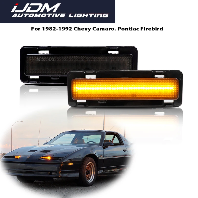 

For 1982-1992 Chevy Camaro,For 1982-1992 Pontiac Firebird Amber / White LED Front Side Marker Indicator Lights Turn Signal Light