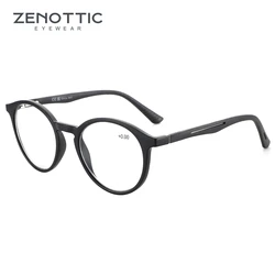 ZENOTTIC Fashion Round Anti Blue Light Blocking Reading Glasses Men Sport Readers Eyewear Women Anti Glare Computer Eyeglasses