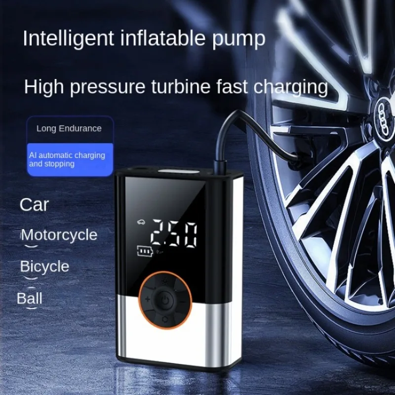 Car Air Pump Portable Mini Self Propelled Electric Tire Pump Air Pump Handheld Wireless Digital Display Charging Pump