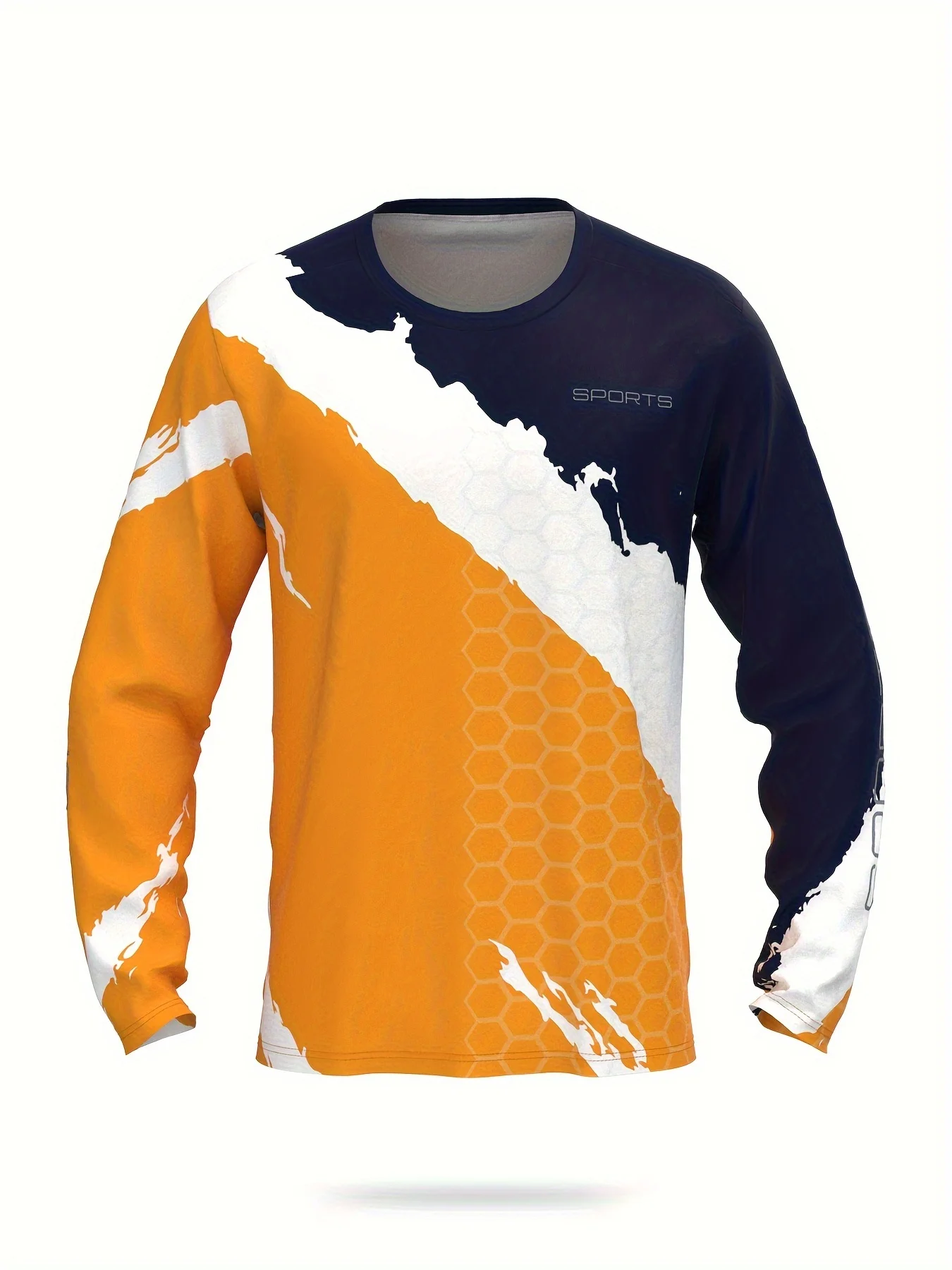 تي شيرت رجالي رياضي متدرج سريع الجفاف بأكمام طويلة يسمح بالتهوية ماص للرطوبة وممتص للعرق لصيد الأسماك وركوب الدراجات