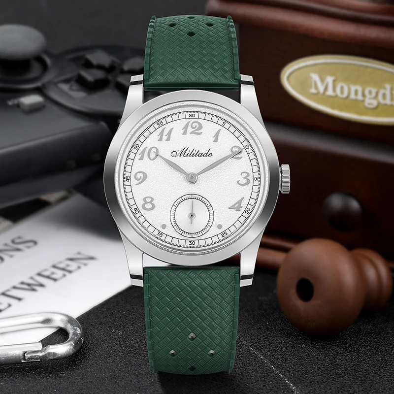 Militado-Montre à quartz en acier inoxydable, ML01, VD78, Mouvement, Eau 100m, 02/10/2018, Business, Montre-bracelet, Bombé, Hardlex, Clip, Montres