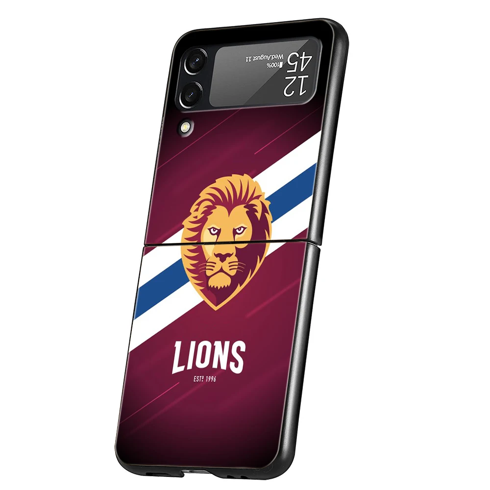 Löwe Muster Harte PC Telefon Fall Für Samsung Galaxy Z Flip 6 5 4 Schwarz Abdeckung Für Galaxy Z Flip 3 faltbare Stoßfest Capas Fundas – Detail 8