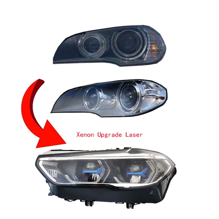 

Brand New High Quality 2008-2013 Xenon Headlamp Replacement Bumper Upgrade 2019-2023 LED Laser Headlights For BMW E70