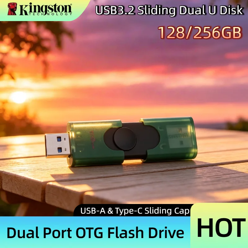 Kingston DTDEG2 128GB 256GB Dual Type C A USB 3.2 OTG Flash Drive Memory Stick for iPhone 15 16 Original U Disk Pro Max