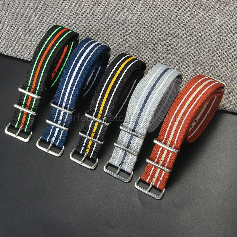 Acessórios de relógio de pulso de nylon, tecido de alta densidade, resistente à água, encaixe macio, preto, vermelho, azul, cinza, para pulseira de relógio da série swatch