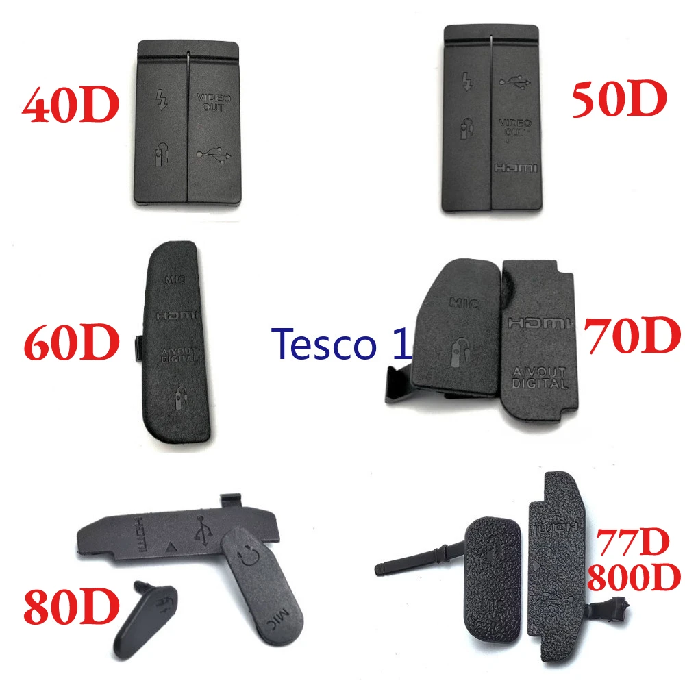 New USB Rubber Cover Mic Interface Dust HDMI-compatible AV-OUT Cap For Canon EOS 40D 50D 60D 70D 80D 77D / 800D Camera Part
