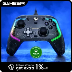 Gamesir-controlador de jogos kubeid, gamepad com fio para xbox série x, série s, xbox um, com efeito hall, joystick