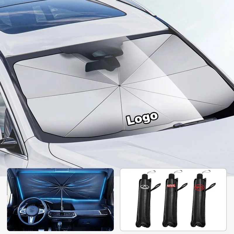 Car Logo Sun Umbrella Windshield Block Heat UV Sun Shade Umbrella For Infiniti Q30 Q50 Q60 Q70 FX35 QX30 QX50 QX60 QX70 QX80 IPL