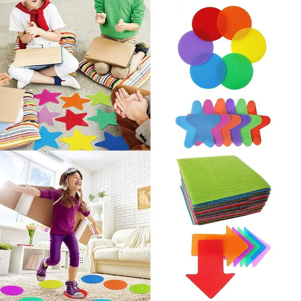 สติ๊กเกอร์ติดพื้นสำหรับเล่นเกม 30 ชิ้น วงกลมสำหรับเล่นกีฬา อุปกรณ์การสอน ติดพื้นที่นั่งเล่น สีสันสดใส