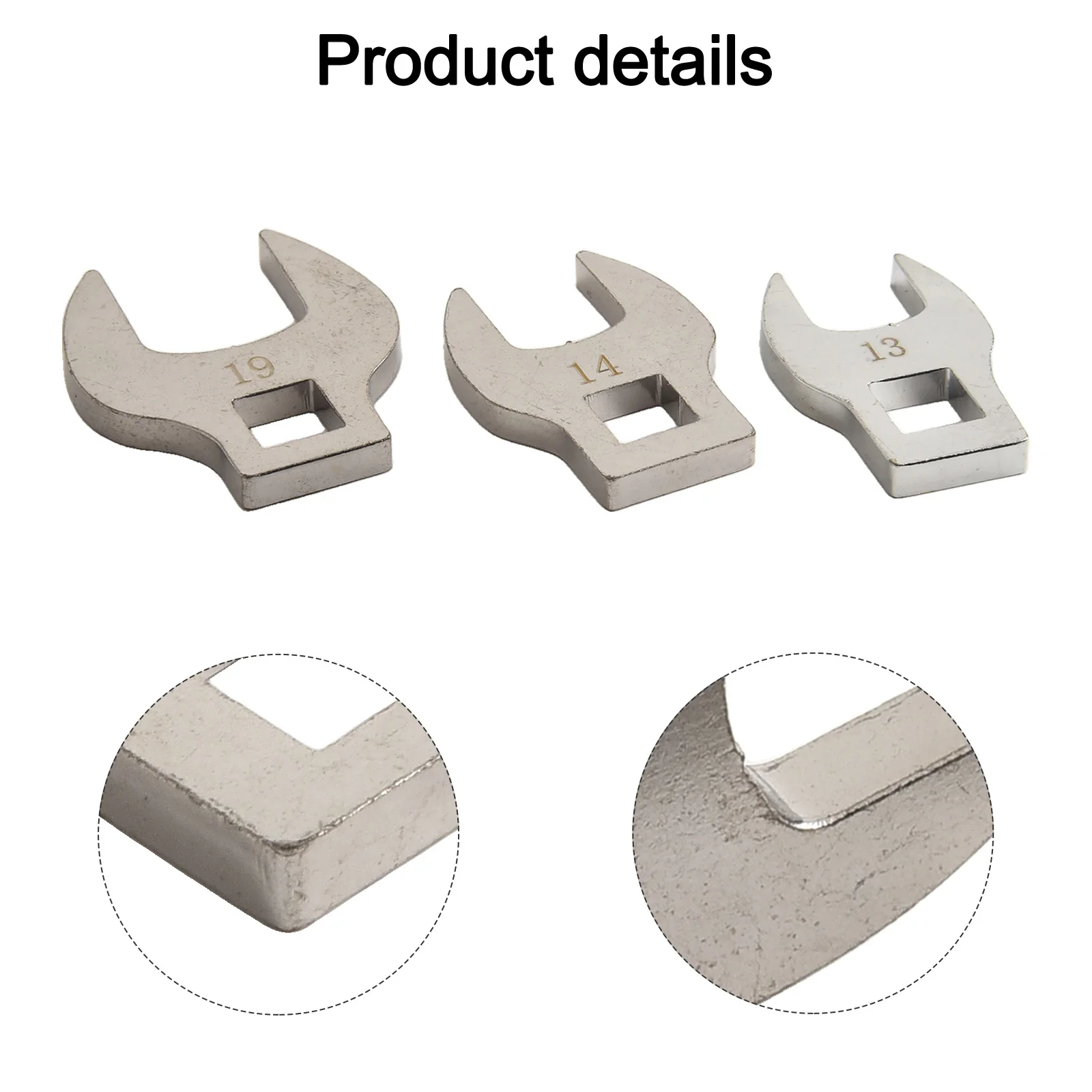 Tight Space Solution Eight Piece Drive Crowfoot Wrench Set in Essential Metric Measurements from Ten to Nineteen mm