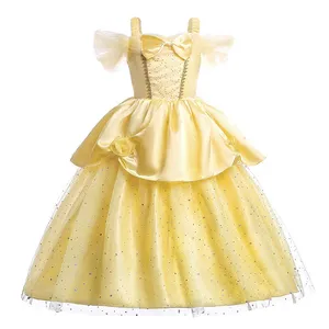 Children Belle Costume Halloween Princess Cosplay Party Dress Children Rapunzel Cinderella Anna Elsa Charm Birthday 8 Main Sales Cinderella - №4