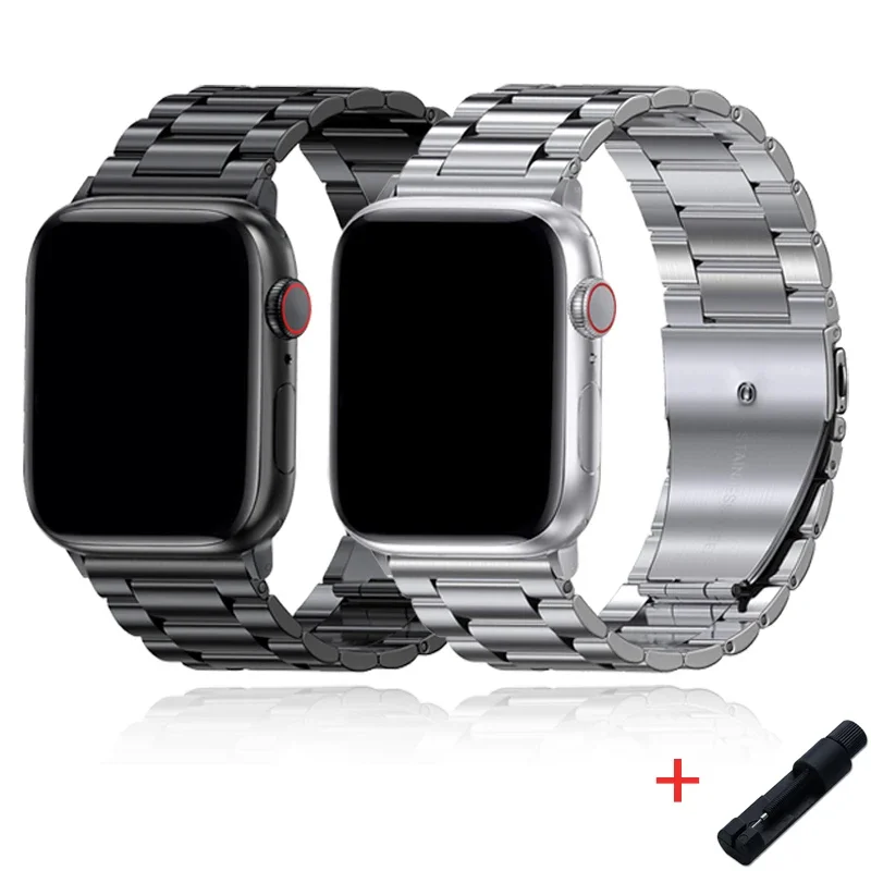 Correa de acero inoxidable para Apple Watch, pulsera de Metal para iwatch Series 10, 9, 8, 7, Ultra 6SE, 49mm, 45mm, 41mm, 40mm, 44mm, 42mm, 46m