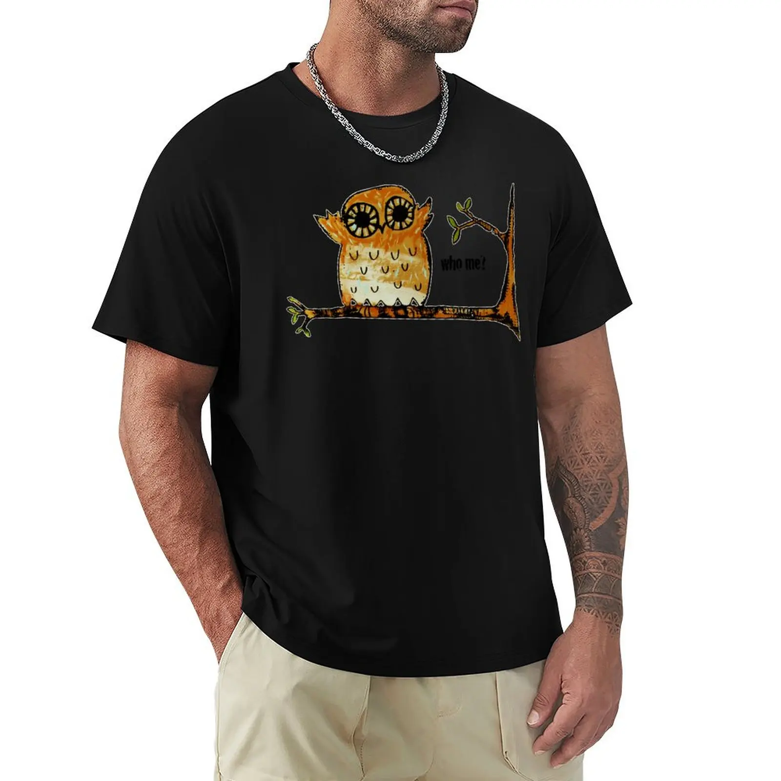 

Who Me Owl T-Shirt summer clothes shirts graphic tee mens big and tall t shirts
