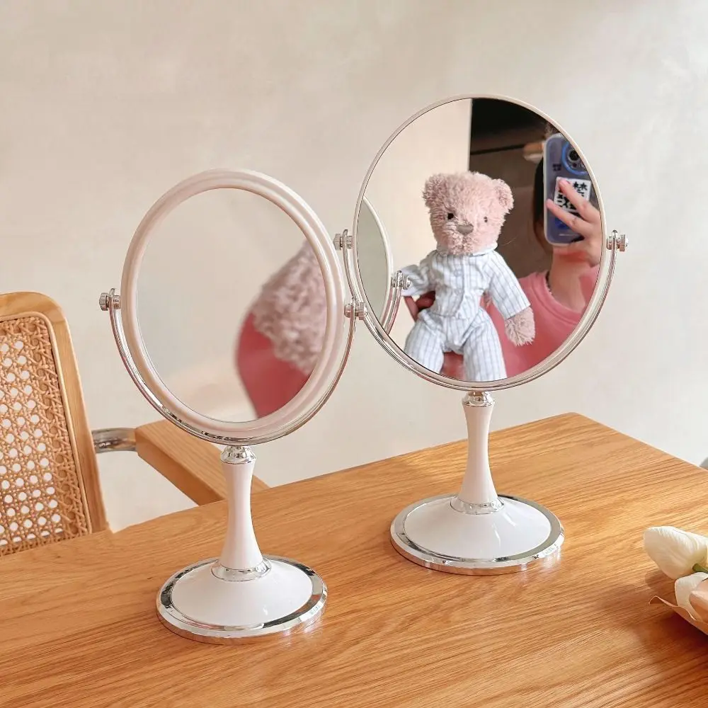 Miroir de maquillage Double face rotatif à 360 degrés, Style européen, loupe 3x, miroir de vanité léger de luxe Simple