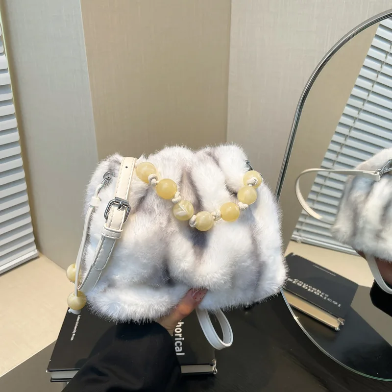 

Female Leopard Print Crossbody Bags for Women Bucket Bag Retro Purse and Handbags Plush Designer Bag Women Shoulder Bags Сумка