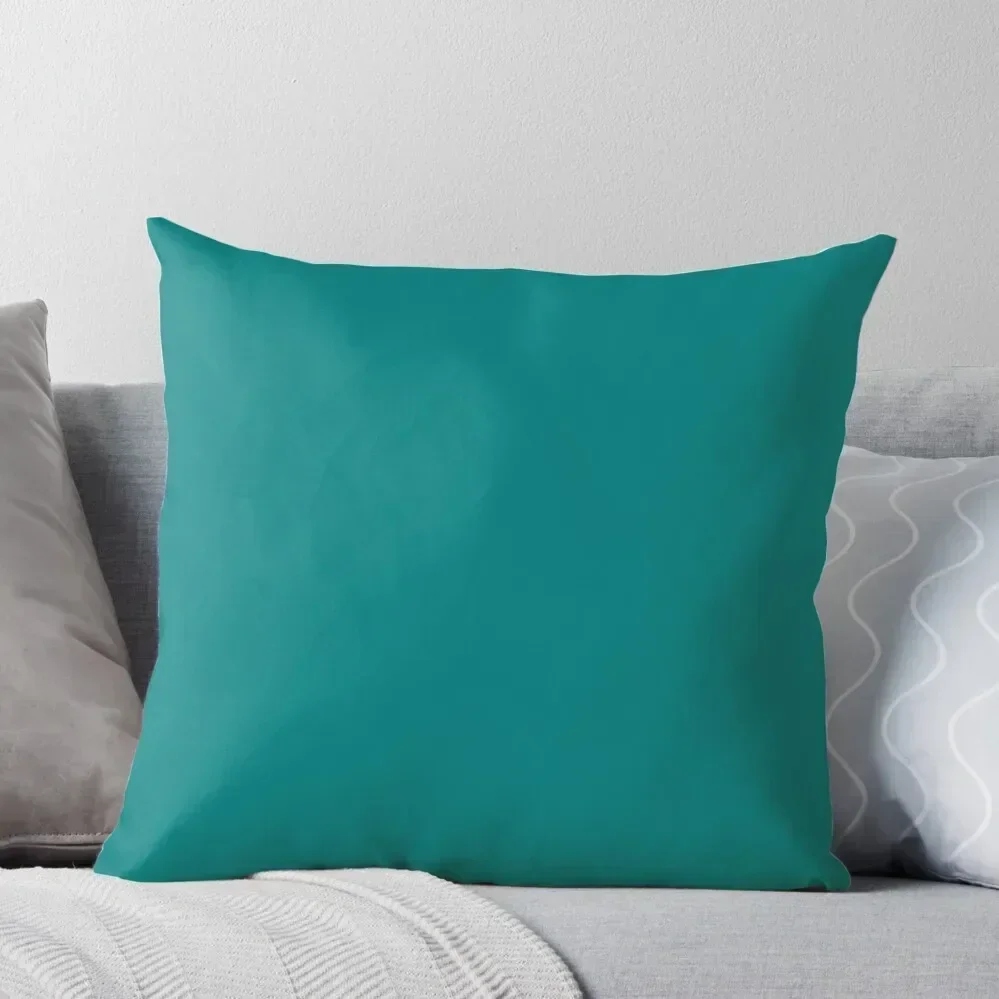 PLAIN SOLID TEAL - OVER 100 TURQUOISE AND CYAN AND AQUA SHADES AVAILABLE ON OZCUSHIONS Throw Pillow bed pillows Anime pillow