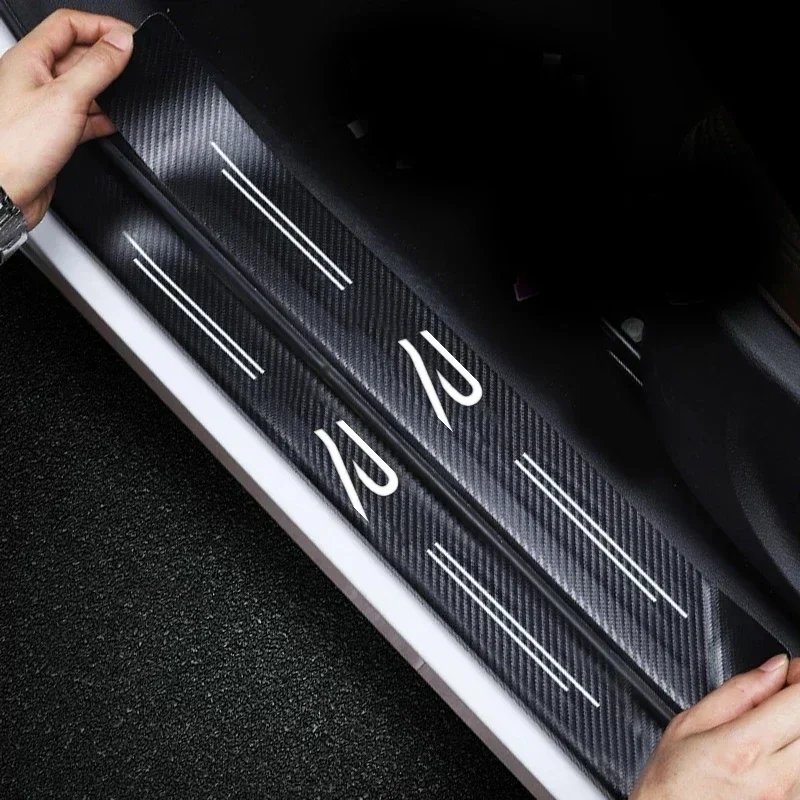 Luminous Car Door Sill Anti Kick Sticker Scuff Scratch for New R Golf Polo Passat Beetle Rear Trunk Threshold Strip Tape Film